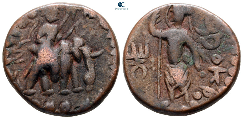 Kushan Empire. Huvishka AD 260-292. 
Tetradrachm Æ

25 mm, 10,82 g



ver...