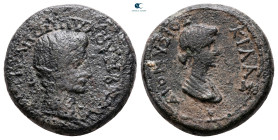 Lydia. Magnesia ad Sipylum. Augustus with Livia 27 BC-AD 14. Bronze Æ