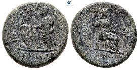 Lydia. Sardeis. Tiberius with Julia Augusta (Livia) AD 14-37. Bronze Æ