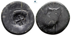 Lydia. Thyateira. Nero with Tiberius AD 54-68. Bronze Æ