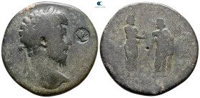 Phrygia. Laodikeia ad Lycum. Marcus Aurelius AD 161-180. Homonoia issue with Pergamon. Bronze Æ