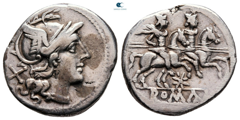 Anonymous 206-195 BC. Rome
Denarius AR

20 mm, 3,70 g



very fine