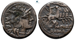 M. Porcius Laeca 125 BC. Rome. Denarius Fourré