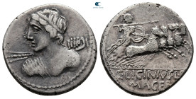 C. Licinius L. F. Macer circa 84 BC. Rome. Denarius AR