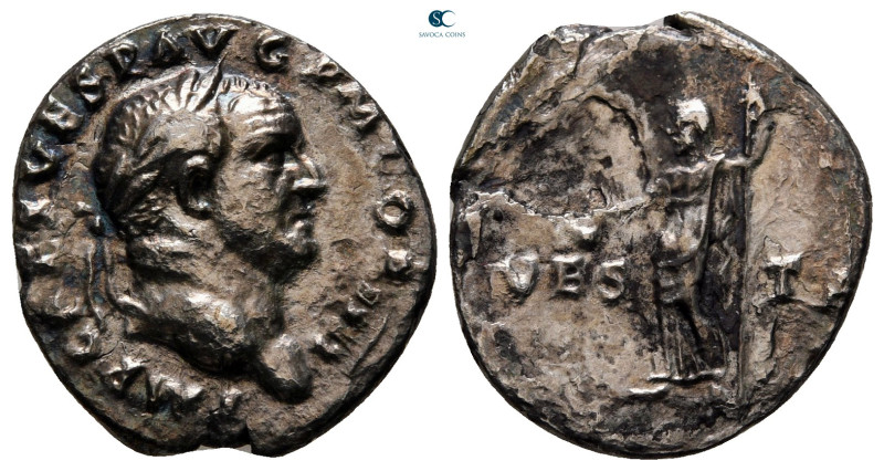 Vespasian AD 69-79. Rome
Denarius AR

18 mm, 2,70 g



very fine