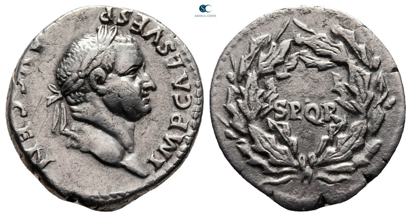Vespasian AD 69-79. Tarraco (?)
Denarius AR

19 mm, 3,20 g



very fine
