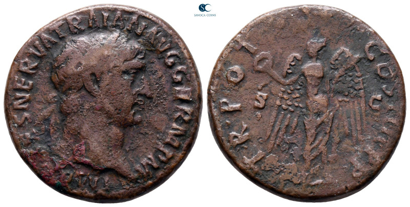 Trajan AD 98-117. Rome
As Æ

27 mm, 10,85 g



nearly very fine