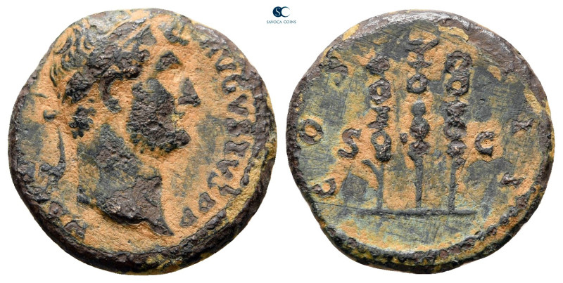 Hadrian AD 117-138. Rome
Quadrans Æ

17 mm, 2,39 g



nearly very fine