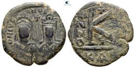 Justin II and Sophia AD 565-578. Carthage. Half Follis or 20 Nummi Æ