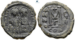 Justin II and Sophia AD 565-578. Constantinople. Follis or 40 Nummi Æ
