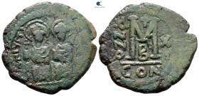 Justin II and Sophia AD 565-578. Constantinople. Follis or 40 Nummi Æ