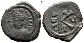 Maurice Tiberius AD 582-602. Constantinople. Half Follis or 20 Nummi Æ