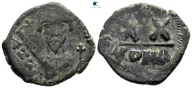 Phocas AD 602-610. Constantinople. Half Follis or 20 Nummi Æ