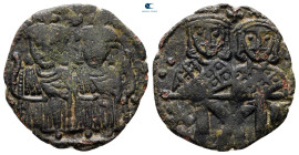 Leo IV with Constantine VI, Constantine V and Leo III AD 775-780. Constantinople. Follis or 40 Nummi Æ