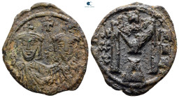 Nicephorus I, with Stauracius AD 802-811. Constantinople. Follis or 40 Nummi Æ