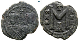 Nicephorus I, with Stauracius AD 802-811. Constantinople. Follis or 40 Nummi Æ
