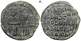 Basil I the Macedonian, with Constantine AD 867-886. Constantinople. Follis Æ