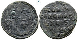 Basil I the Macedonian, with Constantine AD 867-886. Constantinople. Follis Æ