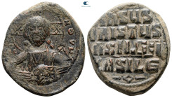 Attributed to Basil II and Constantine VIII AD 976-1028. Constantinople. Anonymous Follis Æ