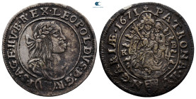 Austria. Leopold I of Habsburg AD 1657-1705. 6 Kreuzer AR