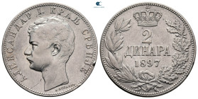 Serbia.  AD 1897. 2 Dinara