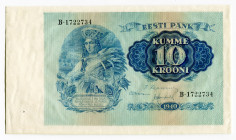 Estonia 10 Krooni 1940
P# 68, N# 208745; # 1722734; UNC
