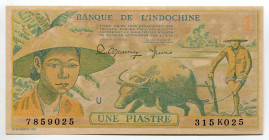 French Indochina 1 Piastre 1949
P# 74, # 7859025; UNC
