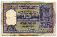 India 100 Rupees 1957 - 1962 (ND)
P# 44, N# 202568; #AA/1 856777; Fancy number; XF