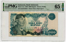 Indonesia 5000 Rupiah 1968 PMG 65 EPQ
P# 111a, # DAE019340; UNC