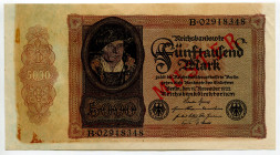 Germany - Weimar Republic 5000 Mark 1922 Specimen
P# 78s, N# 208627; #B 02918348; AUNC