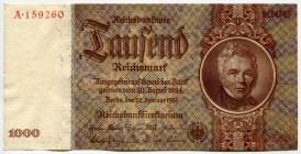 Germany - Third Reich 1000 Reichsmark 1936
P# 184, N# 208960; # A 159260; AUNC