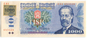 Czech Republic 1000 Korun 1985 (1993)
P# 3a, N# 233731; # C81 643428; UNC