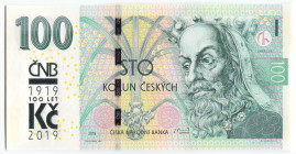 Czech Republic 100 Korun 2019
P# 28a, N# 294687; # M01 007529; UNC