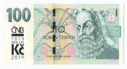 Czech Republic 100 Korun 2019
P# 28a, N# 294687; # M22 005658; UNC