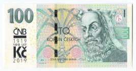 Czech Republic 100 Korun 2019
P# 28a, N# 294687; # M24 004783; UNC