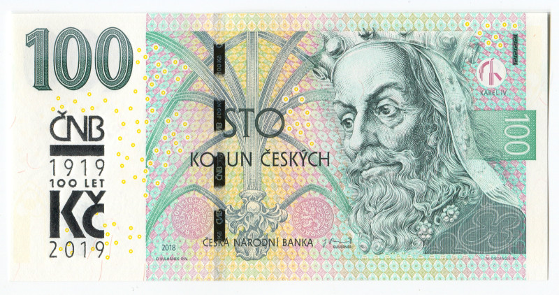 Czech Republic 100 Korun 2019
P# 28a, N# 294687; # M27 007431; UNC