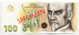 Czech Republic 100 Korun 2019 (2020) Specimen "100th Anniversary of the Czechoslovak Crown" Series "C"
N# 224422; # C 00 000000; Released just 2.000 ...