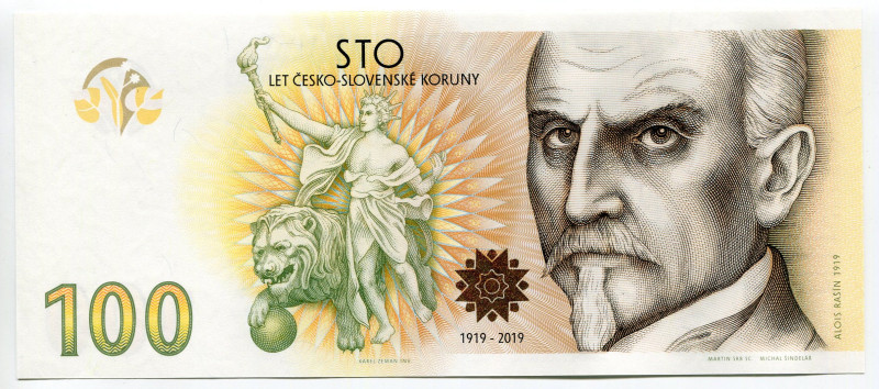 Czech Republic 100 Korun 2019 (2020) "100th Anniversary of the Czechoslovak Crow...