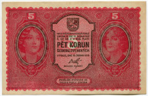 Czechoslovakia 5 Korun 1919
P# 7a, N# 207933; # 0013; AUNC