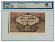 Czechoslovakia 10 Korun 1927 WBG 62
P# 20a, N# 207299; # 292435