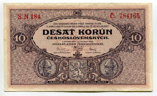 Czechoslovakia 10 Korun 1927
P# 20a, N# 207299; # 784165; UNC-