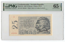 Czechoslovakia 25 Korun 1958 PMG 65 EPQ
P# 87a, N# 225347; # S27 655304; UNC