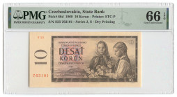 Czechoslovakia 10 Korun 1960 PMG 66 EPQ
P# 88d, N# 206505; # S55 763101; UNC