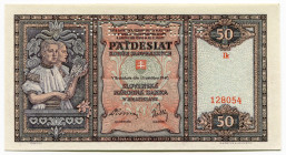 Slovakia 50 Korun 1940 Specimen
P# 9s, N# 213101; # 128054; UNC