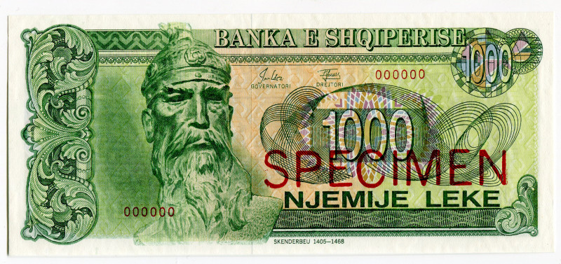 Albania 1000 Leke 1992 Specimen
P# 54s, N# 243634; # 000000; UNC