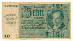 Austria 10 Reichsmark 1945 (ND) Emergency Issue
KK 203a; # D 02776733; VF