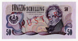 Austria 50 Schilling 1970 Specimen
P# 143s, N# 203277; # A 000000 S; UNC