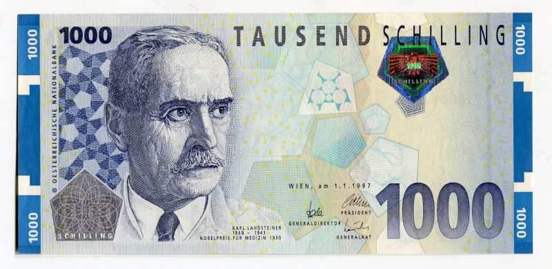 Austria 1000 Schilling 1997
P# 155, N# 216581; # AF532061J; UNC