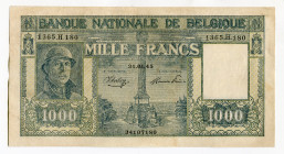 Belgium 1000 Francs 1945
P# 128, N# 212077; # 34107180; XF