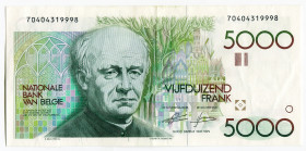Belgium 5000 Francs 1982 - 1992 (ND)
P# 142a, N# 209792; # 7040431998; XF